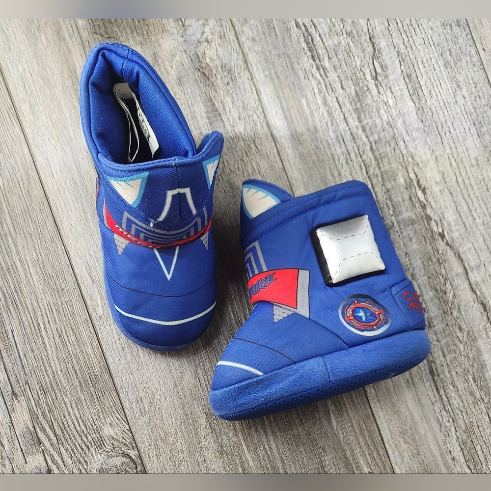 Marvel Captain America Blue Super Hero Kids Slippers